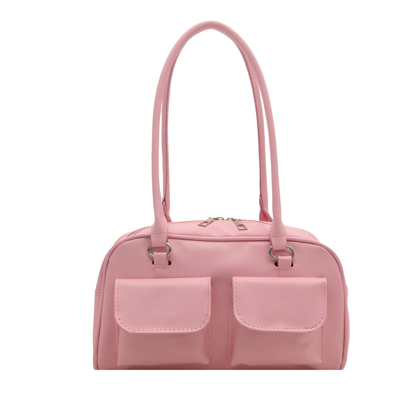 Commuting design, large capacity, new Spring 2025 style, stylish double pockets, stylish shiny single-shoulder hand-carry underarm bag Item Picture