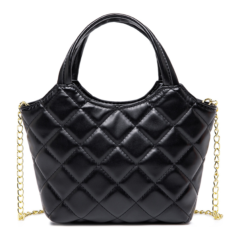 2025 Summer new style basket bag, single-shoulder bag, pu bag, checkered bag, crossbody bag, women's bag, British style Specification drawing