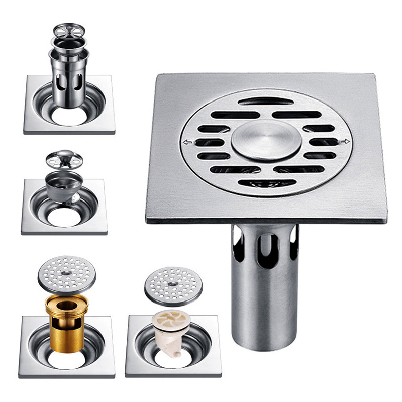 304 stainless steel floor drain, anti-odor, bathroom washing machine, deep water floor drain, wire drawing project, dedicated to direct sales by floor drain manufacturer full figure