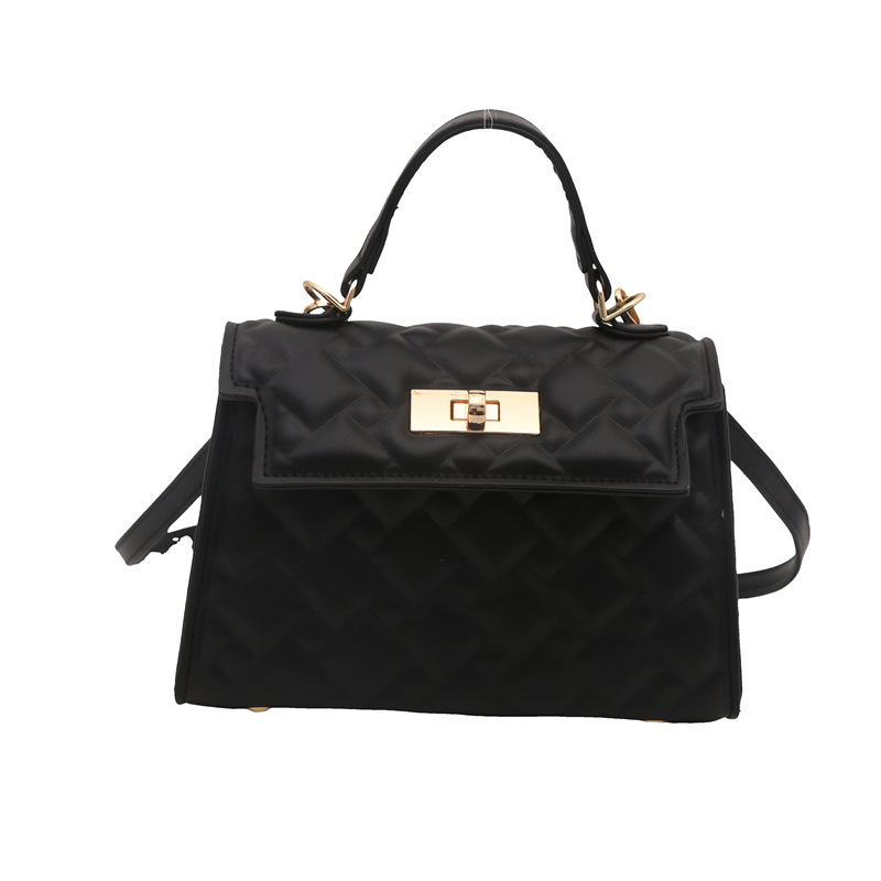 A new, fashionable and niche single-shoulder crossbody bag for women's autumn and winter 2024, featuring a hand-held diamond-patterned embroidery thread small square bag Item Picture
