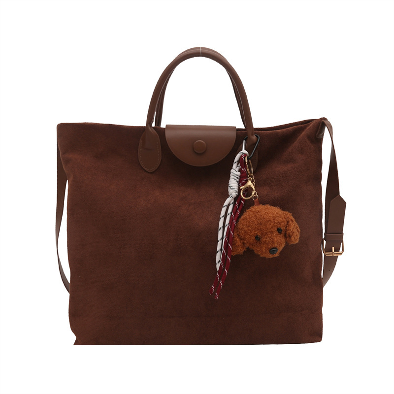 Suede handbag for women, 2024 new winter Maillard retro shoulder bag, large capacity tote bag Item Picture
