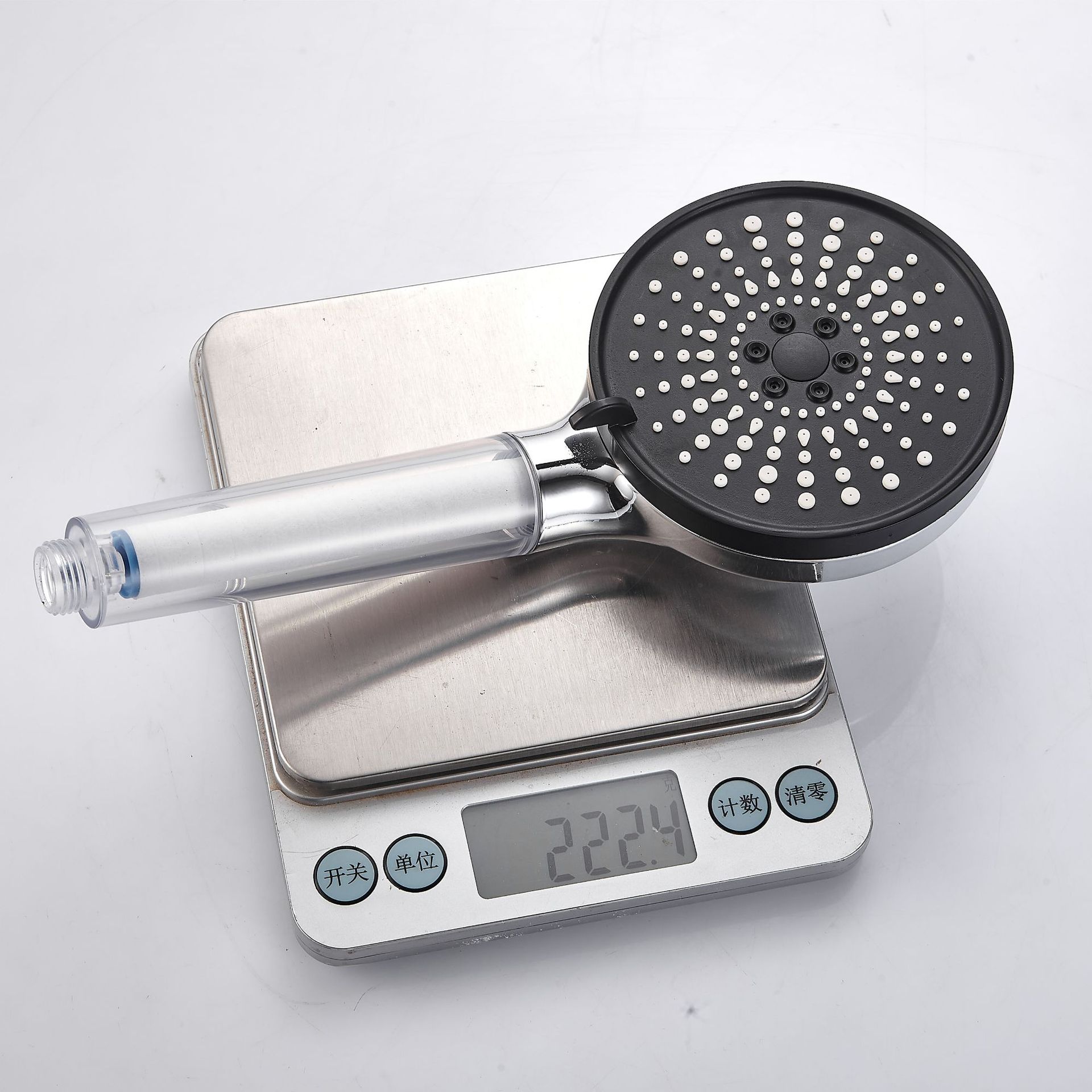 New five-speed water outlet adjustable filter, shower head, high-pressure showerhead, negative ion hard water softening multi-functional Specification drawing