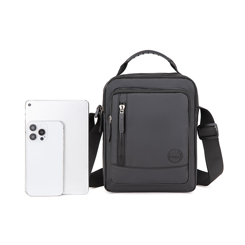 Simple and trendy crossbody bag for men, Oxford fabric, large-capacity casual waterproof and wear-resistant single-shoulder bag, travel coin purse Item Picture