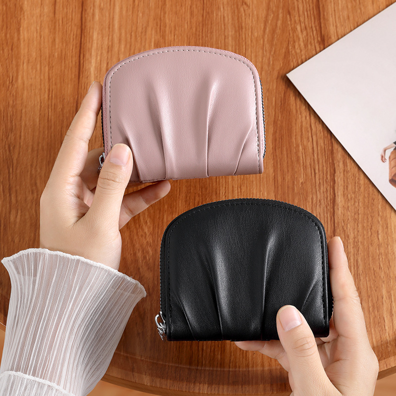 Folding card bag, women's wallet, multi-functional identification, coins, loose change storage, folding card bag, zipper portable wallet Specification drawing