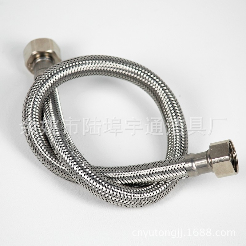 304 stainless steel braided pipe water heater, metal high-pressure hot water pipe faucet, explosion-proof cold and hot water inlet pipe details Picture
