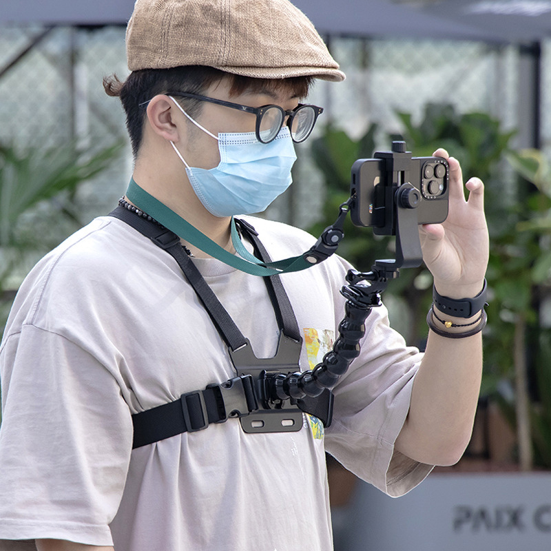 New chest strap, phone fixing strap, shoulder strap, all-purpose camera, Douyin stand, live streaming, outdoor cycling full figure