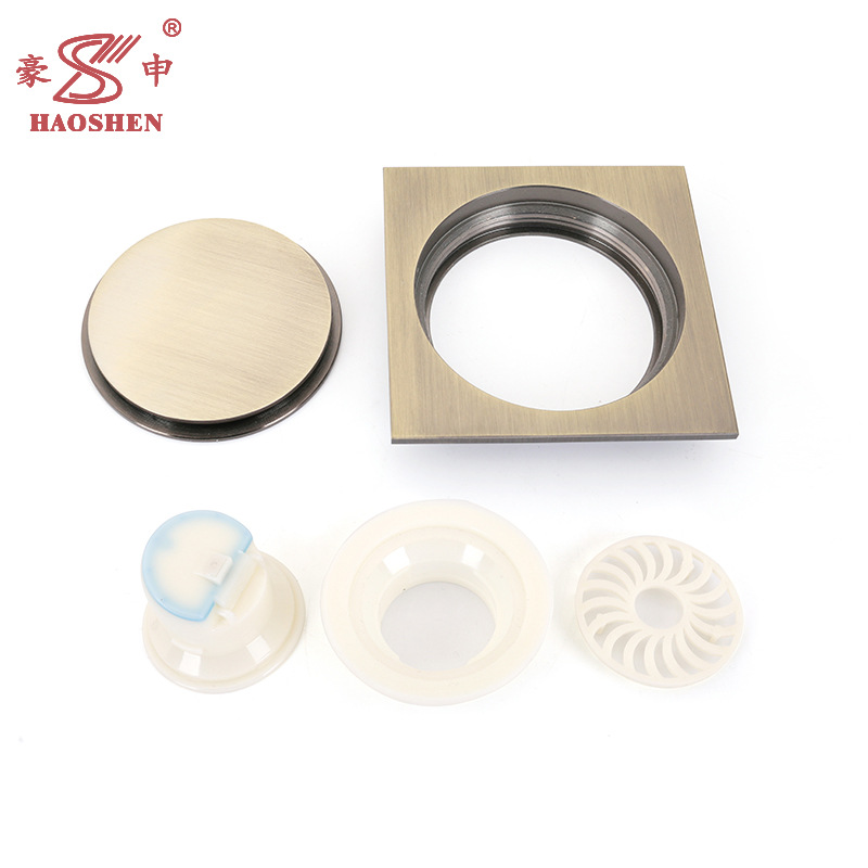 All-copper 10*10 bathroom floor drain, round, invisible, anti-odor and anti-insect, large-capacity balcony and bathroom sewer floor drain Application Scenario