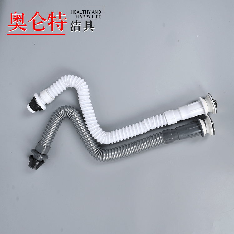 The manufacturer supplies stainless steel flap integrated drain, plastic washbasin, one-piece washbasin and steel wire telescopic pipe Specification drawing