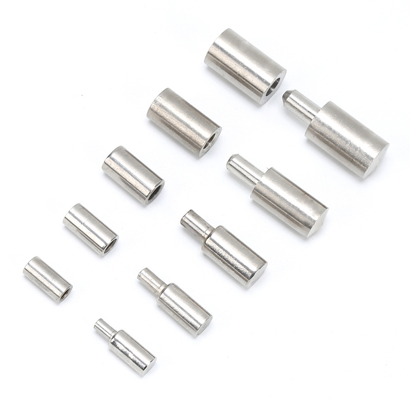 Stainless steel cylindrical hinges 201/304 stainless steel welded door shafts, male and female door shafts, distribution box exposed hinges Specification drawing