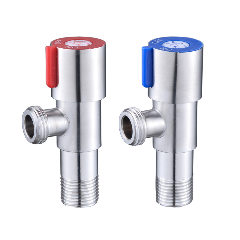 Wholesale 304 stainless steel Angle valve, three-way toilet, water heater, extended large flow 4-minute eight-shaped valve switch full figure