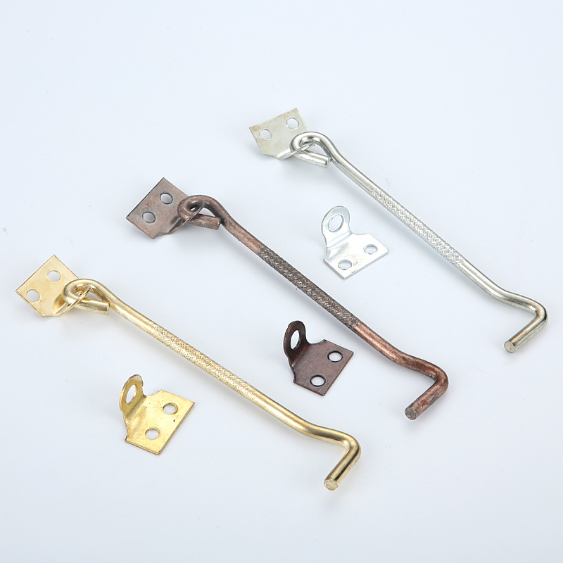 Old-fashioned window wind hooks, iron hooks, window hooks, lock hooks, door and window hooks, 6-inch and 8-inch solid nail hooks for doors and Windows, fixed wind hooks Specification drawing