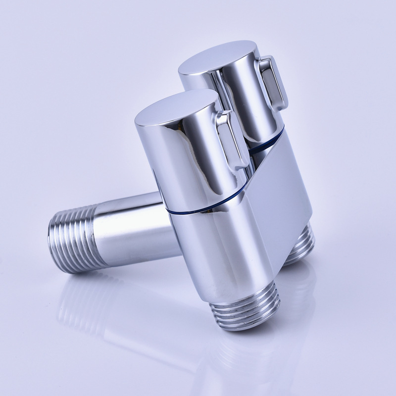 All-copper mini valve, brass triangle valve, one in and two out, one split and two pairs, dual-control multi-functional faucet for washing machine details Picture