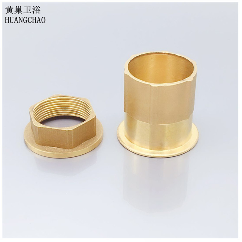 Huangchao plumbing hardware accessories, hot and cold water faucet accessories, base copper high foot nuts, fixing foot screws and nuts details Picture
