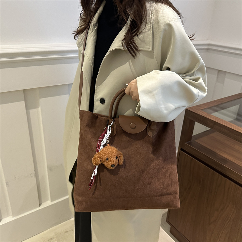 Suede handbag for women, 2024 new winter Maillard retro shoulder bag, large capacity tote bag details Picture