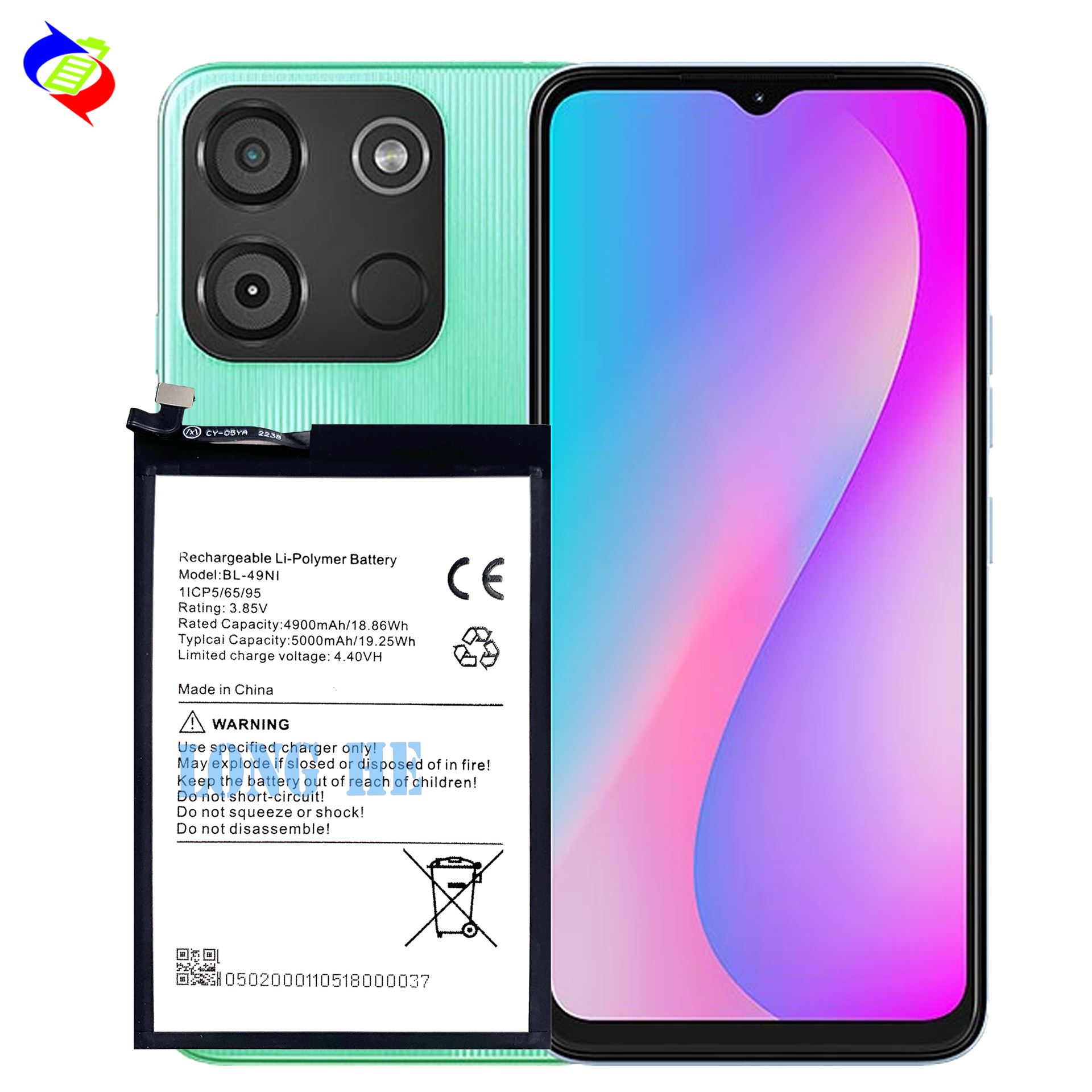 Wholesale of 5000mAh large-capacity built-in battery plates suitable for itel mobile phones BL-49NI Application Scenario