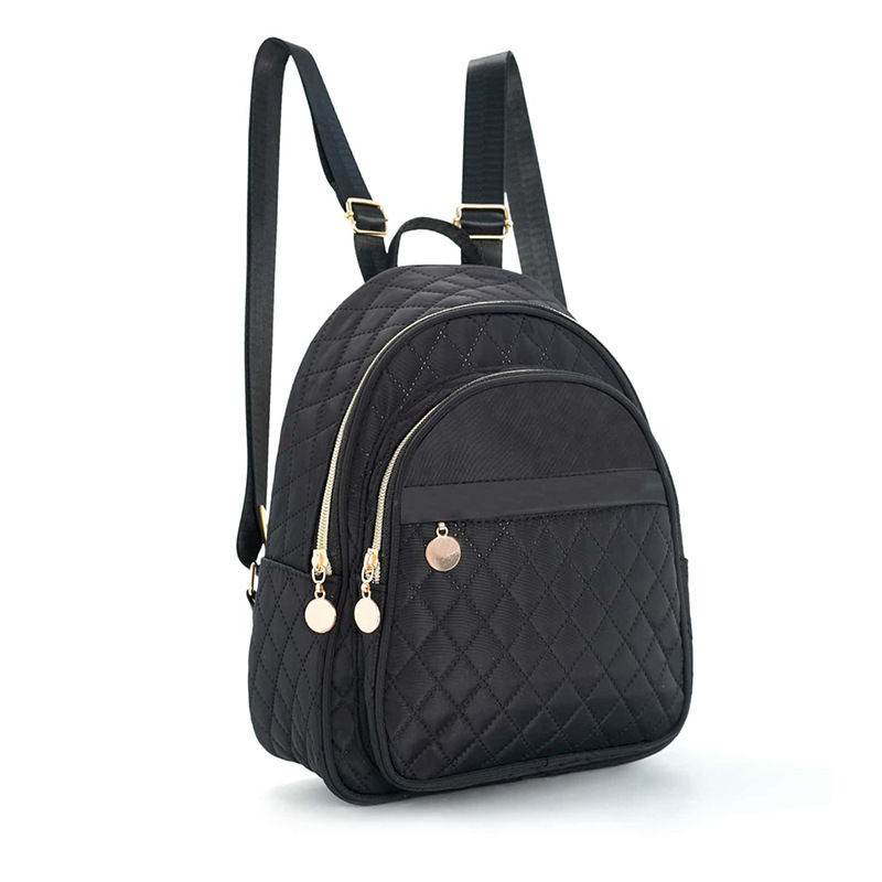 Feihong Cross-border Quilted Backpack, embroidered thread backpack, large capacity, fashionable and simple backpack, versatile children and girls' schoolbag details Picture