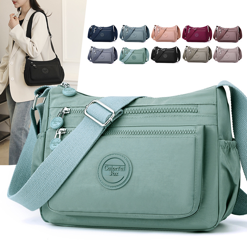 Colorful Fox's new large-capacity women's single-shoulder bag is a stylish outdoor casual water-resistant multi-layer crossbody bag full figure