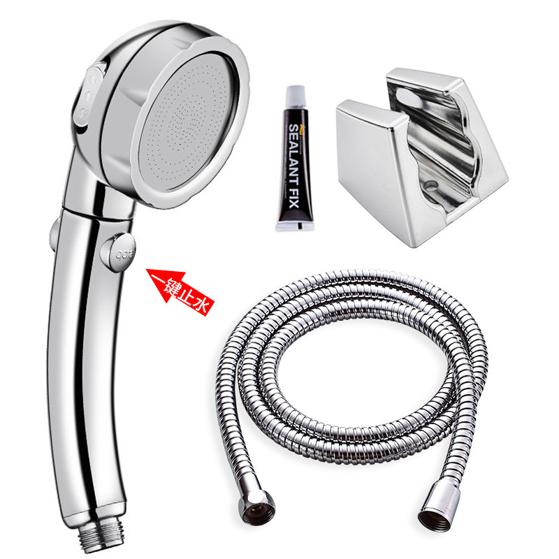 Pressurized shower head, rain shower, household high-pressure bath, shower head, hose set, faucet details Picture
