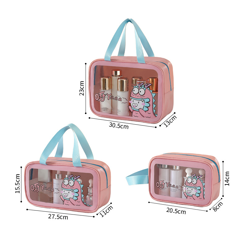 New cute and fun cartoon toiletry bag, waterproof beach swimming bag, large-capacity storage bag, TPU transparent makeup bag Item Picture