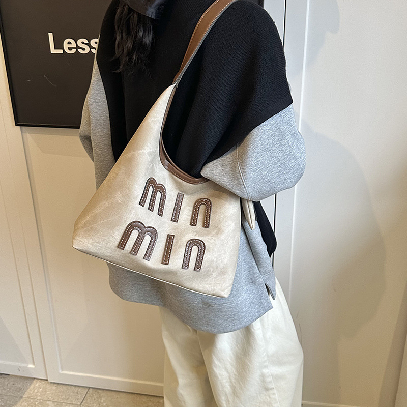 Korean retro hand-held underarm bag for women's 2024 autumn new style, fashionable and simple, large-capacity single-shoulder bag, cross-border trend details Picture