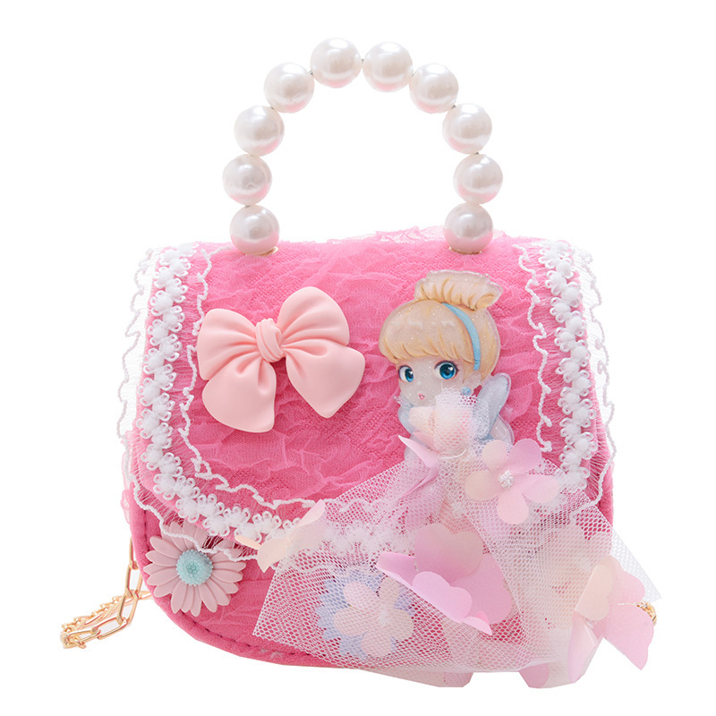 New girls' bag, pearl handbag, stylish princess chain, children's crossbody accessory, coin purse wholesale, single shoulder Item Picture