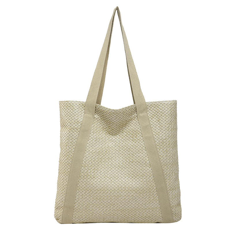 Women's beach bag, summer soft large woven single-shoulder bag, handbag, shopping, vacation and travel storage bag Item Picture