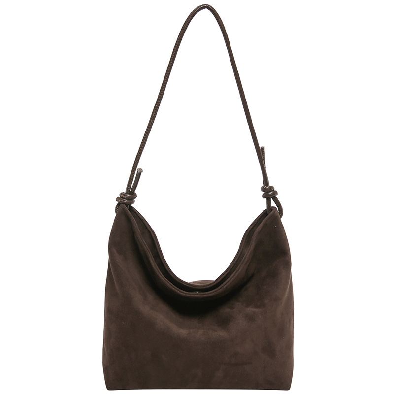 Retro casual commuting large-capacity bag for women, 2024 new autumn and winter suede tote bag, a niche and versatile shoulder bag Item Picture