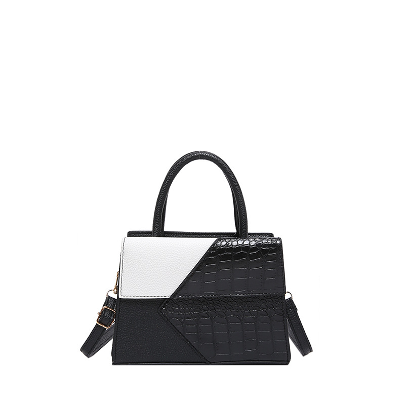 2024 New cross-border fashion crocodile pattern patchwork handbag, European and American retro women's single-shoulder crossbody tote bag for women Item Picture