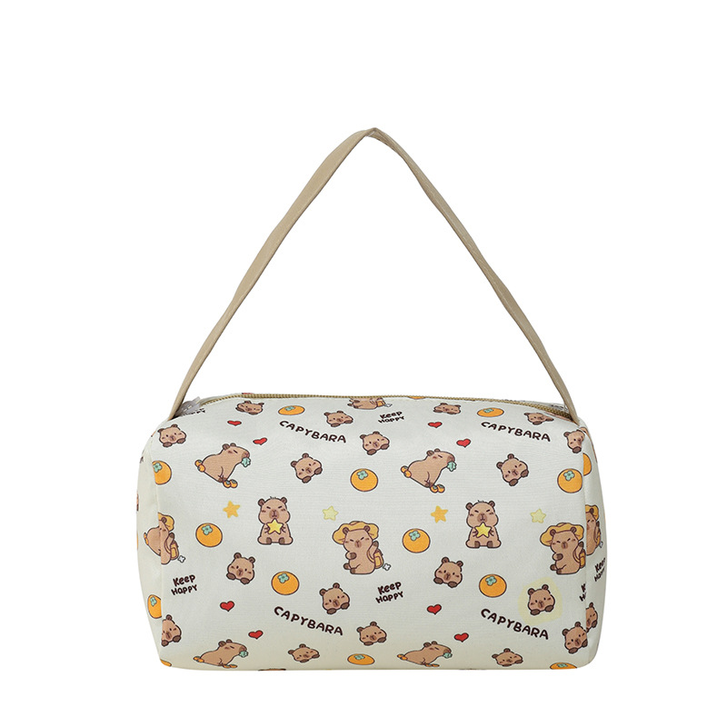 New cartoon portable makeup handbag, high appearance level travel bento bag, large capacity, super cute three-dimensional storage bag Item Picture