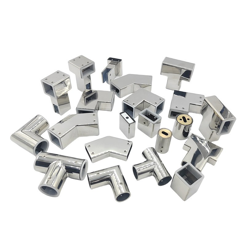 Stainless steel pipe connectors, shower room connectors, bathroom glass fixing rods, hardware accessories, round pipe connectors Item Picture