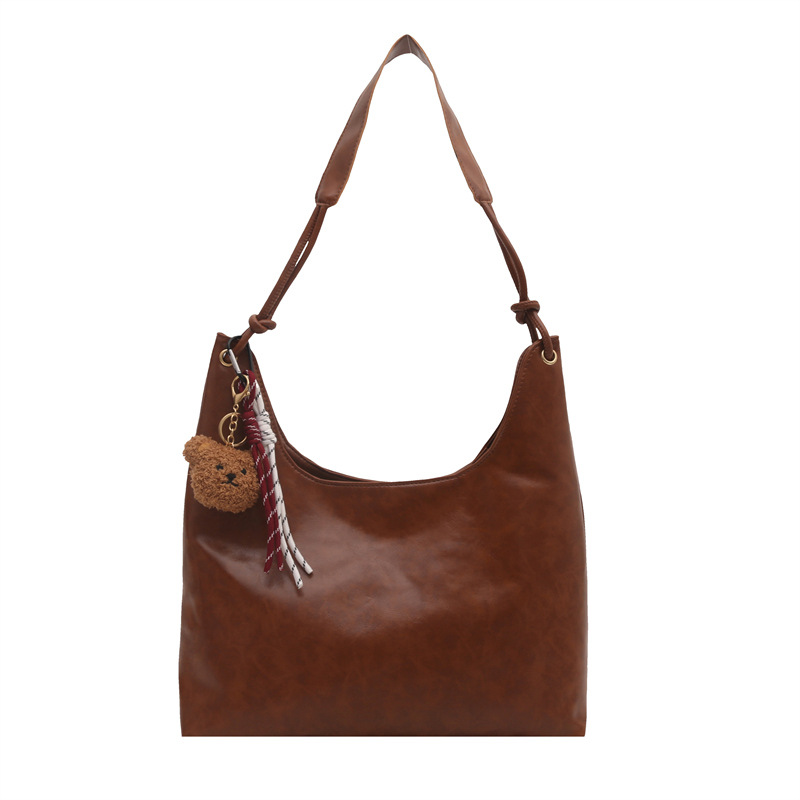 Soft leather large-capacity single-shoulder bag for winter 2024, versatile ins underarm bag, trendy handbag, tote bag for women Item Picture
