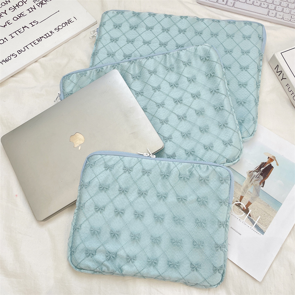 5611 Korean ins Lace Bow Tablet Bag 11/13/15-inch notebook Inner liner bag Storage bag details Picture