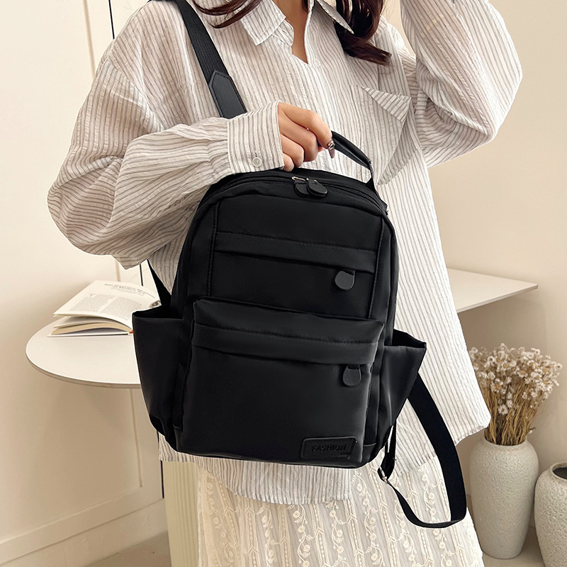 2025 New European and American retro college student canvas bag, large-capacity backpack, fashionable and versatile commuting crossbody bag Specification drawing