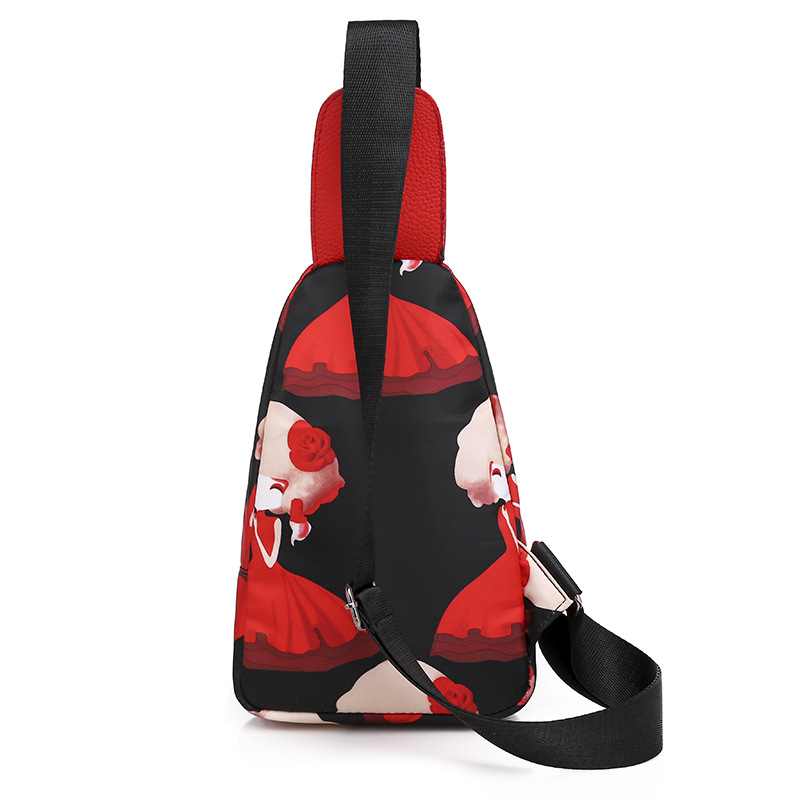 Modern and ancient-style women's chest bag, fashionable large-capacity versatile crossbody bag, trendy ethnic style single-shoulder chest bag Item Picture