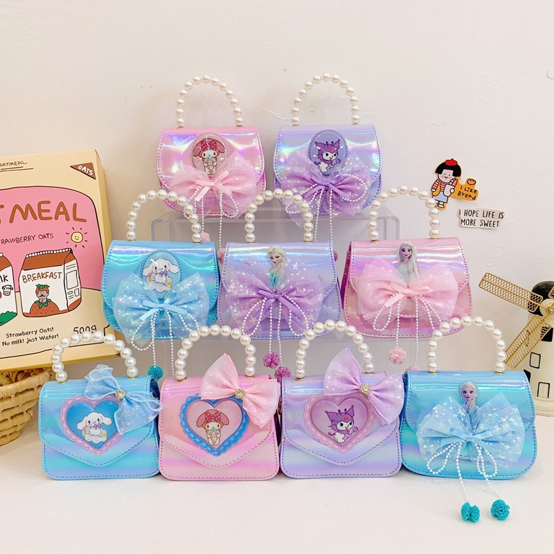New children's bags, girls' new Elsa Princess hand-held crossbody bag, Frozen fashion flash bag batch full figure