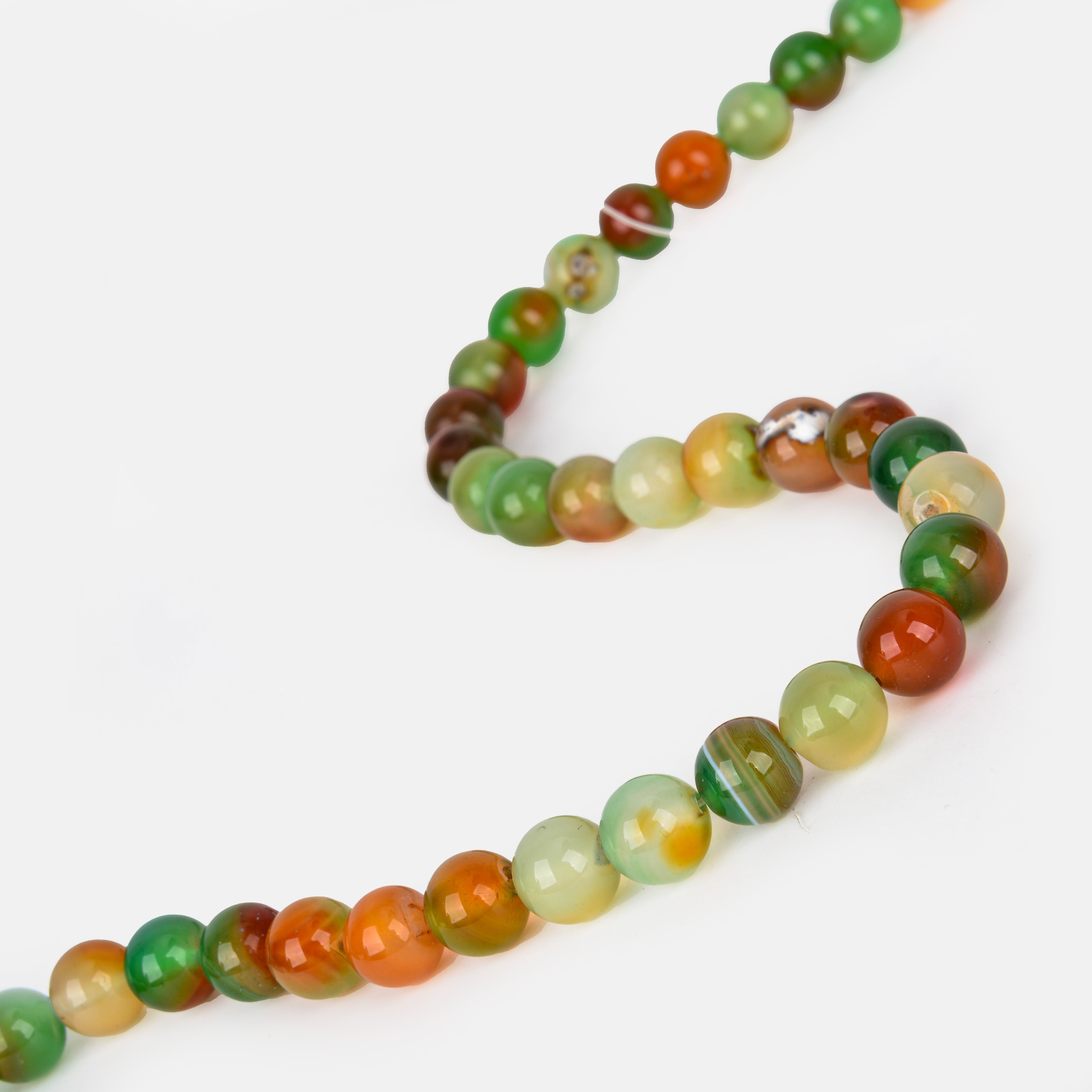 红玛瑙圆珠绿玛瑙散珠diy手链项链饰品配件白玛瑙串详情图2