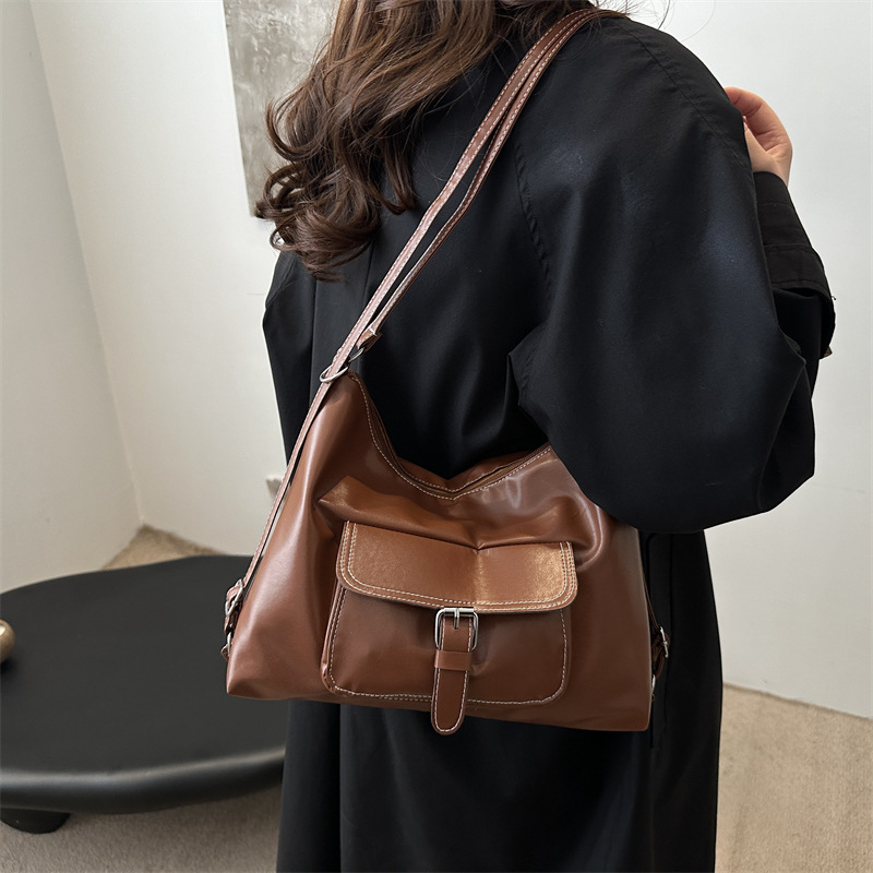 Cross-border retro commuting backpack for women 2024 New trendy and fashionable Korean-style tote bag, versatile and large-capacity crossbody bag Specification drawing
