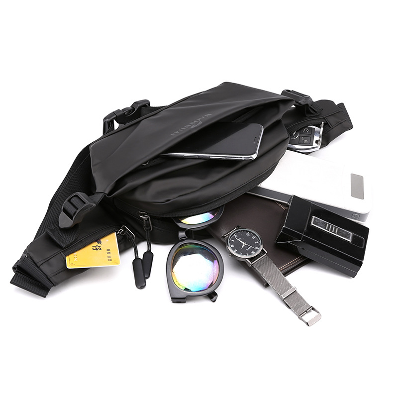 New cross-border men's waist bag, fashionable and casual chest bag, outdoor waterproof crossbody bag, close-fitting running waist bag and cash register bag Specification drawing