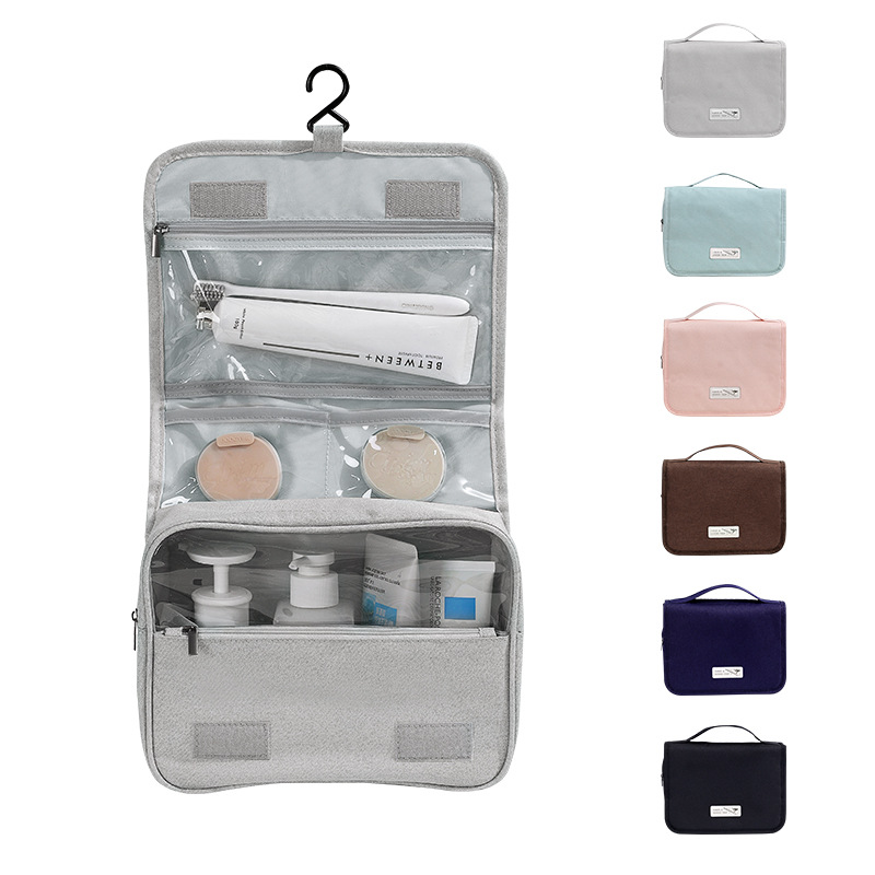 Wabi-sabi style visible hook toiletry bag, matte sun-washing travel toiletry bag, makeup bag, large capacity, high-end feel Item Picture
