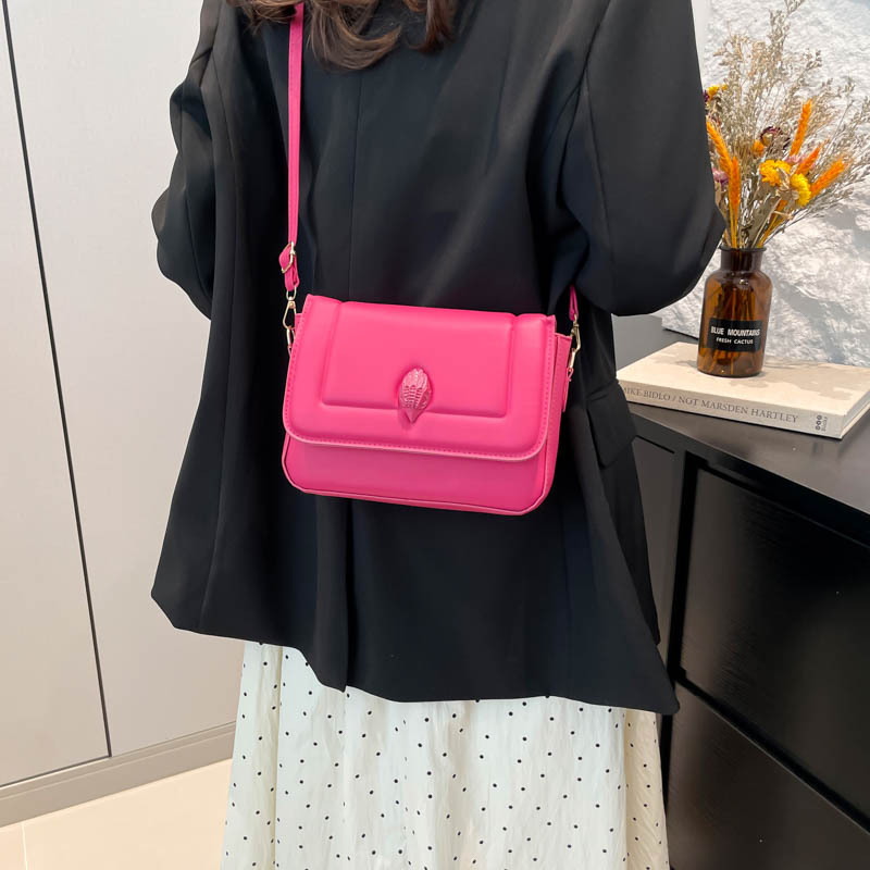 The 2025 new Korean style simple and fashionable women's bag, single-shoulder crossbody bag, solid color, elegant and trendy, small square bag for women, trendy Specification drawing