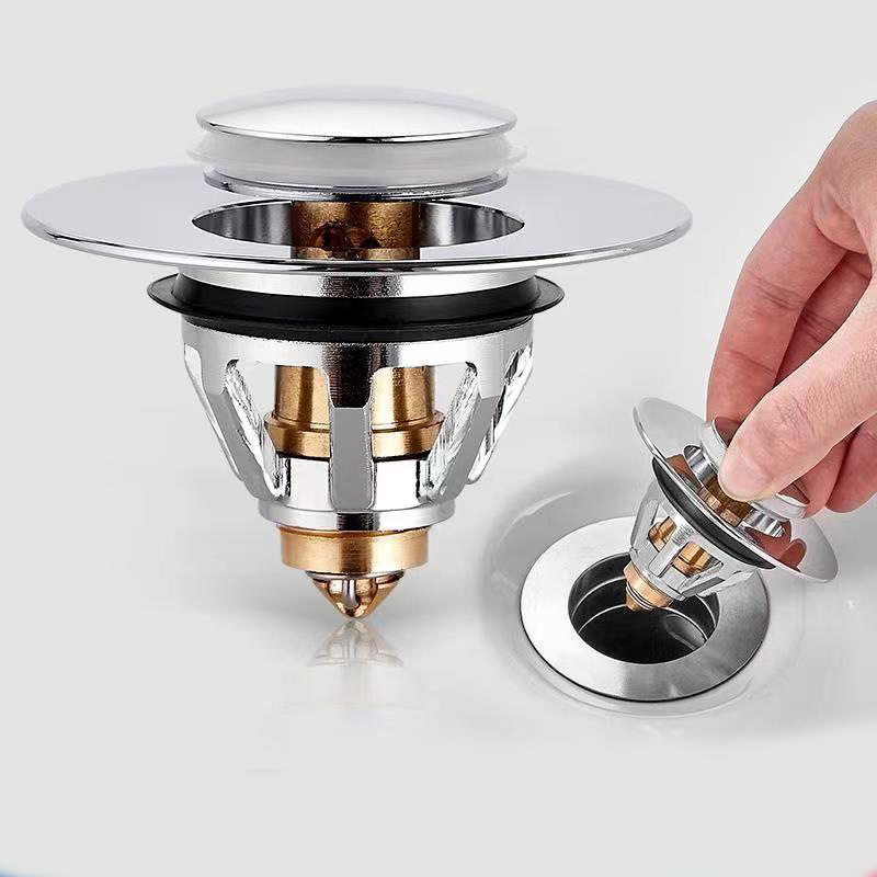 Washbasin leakage plug, ceramic washbasin drain, anti-odor bouncing core, press-type face sink accessories Item Picture