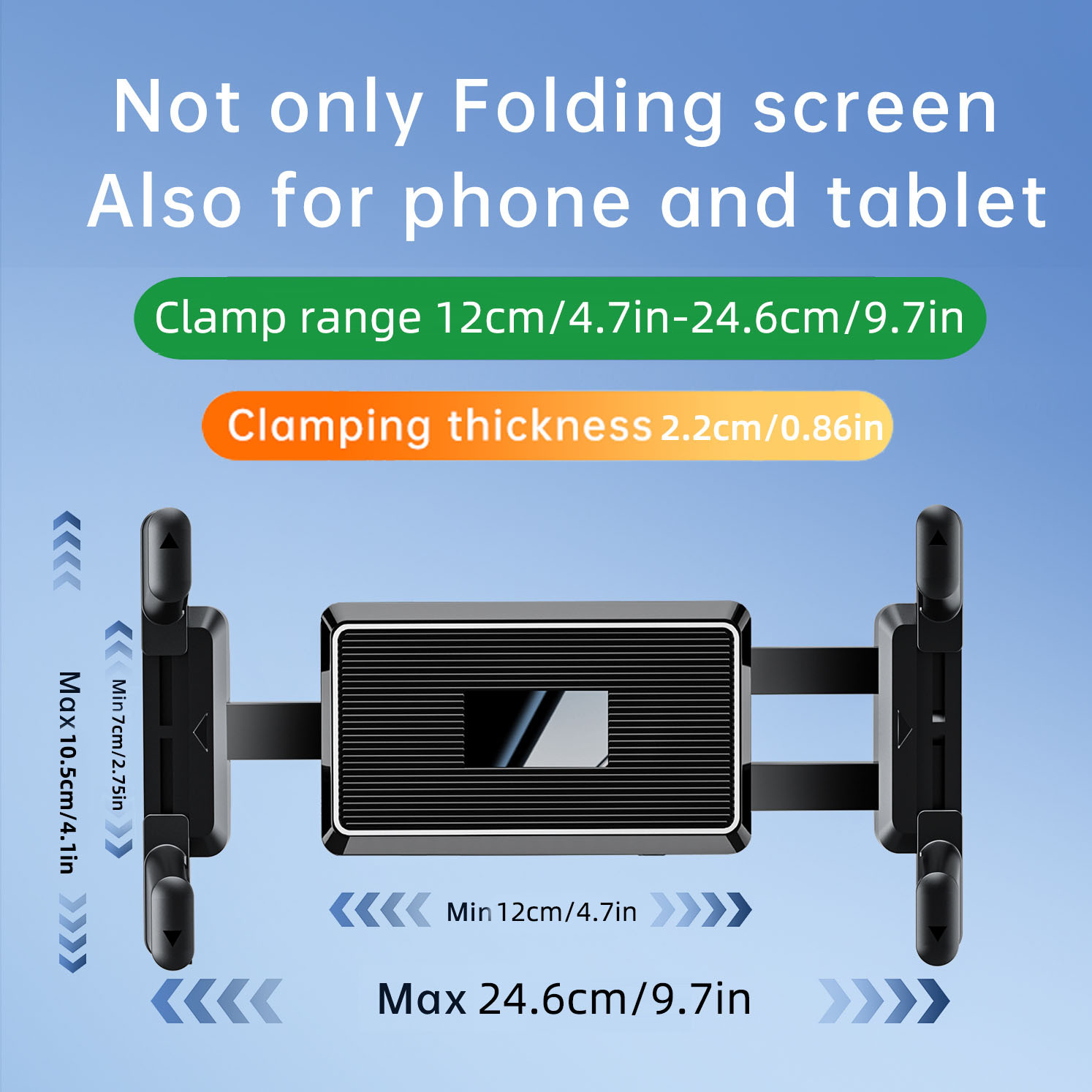 Car suction cup type extended tube mobile phone holder, foldable screen mobile phone pad, truck and bus vehicle-mounted tablet bracket Specification drawing