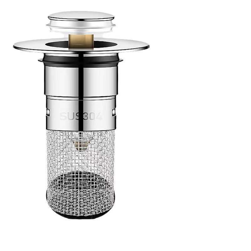 Universal washbasin filter screen with bouncing core, bathroom washbasin leakage plug drain, anti-insect, anti-odor and anti-clogging filter screen core Item Picture