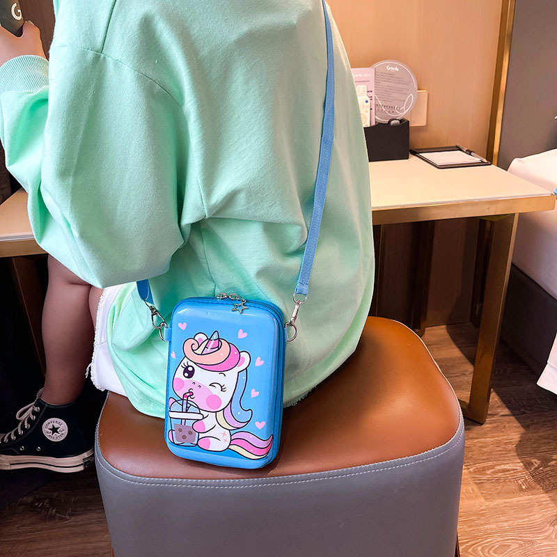 Trendy children's bags, anime cartoon Rainbow Pony mobile phone bags, cute baby single-shoulder crossbody bags, parent-child accessory bags details Picture