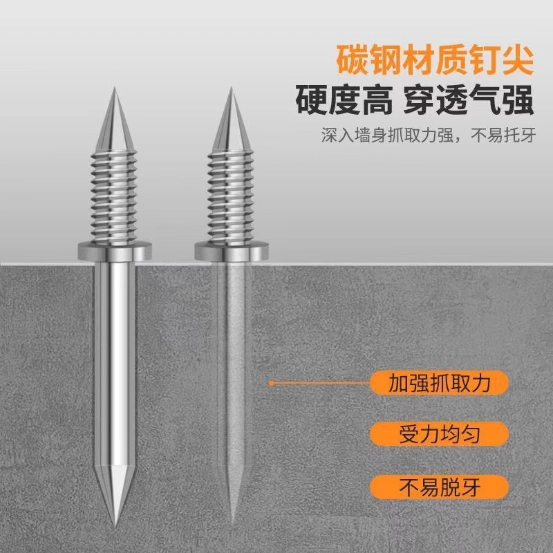 The skirting board is equipped with double-sided seamless nails, such as sheep horn nails with no heads at both ends and sharp spikes, as well as carpentry double-headed strong fixing nails Specification drawing