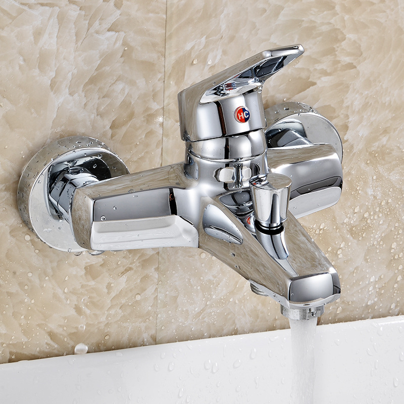 Cold and hot copper bathtub faucet, bathroom concealed installation shower mixed water, sprinkler faucet concealed installation three-way mixed water valve direct sales Specification drawing