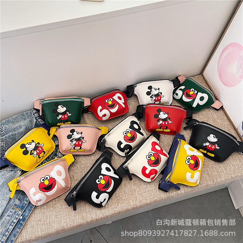 2020 New Korean-style cute cartoon children's waist bag, baby fashion chest bag, crossbody bag, trendy boys' and girls' bag details Picture