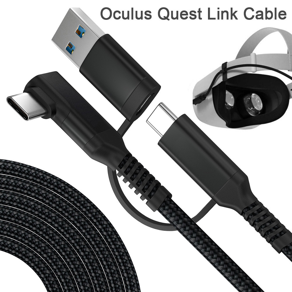 vr glasses connection cable OculusQuest2LinkCable Data cable type-c elbow 5-meter braided cable Item Picture
