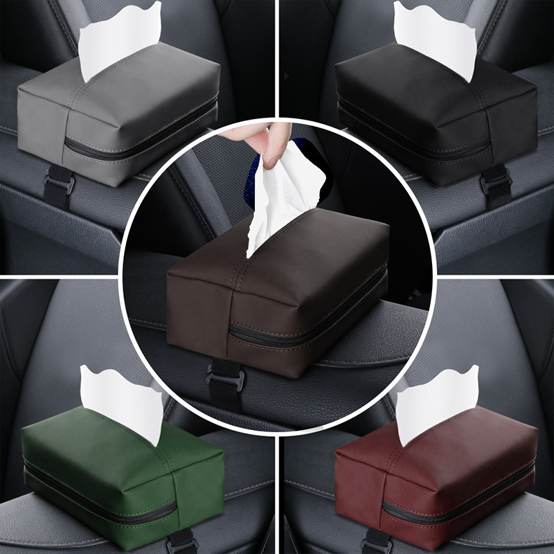Car Napa leather tissue box, armrest box, car tissue box, hanging car, sun visor, napkin bag, inside the car Specification drawing