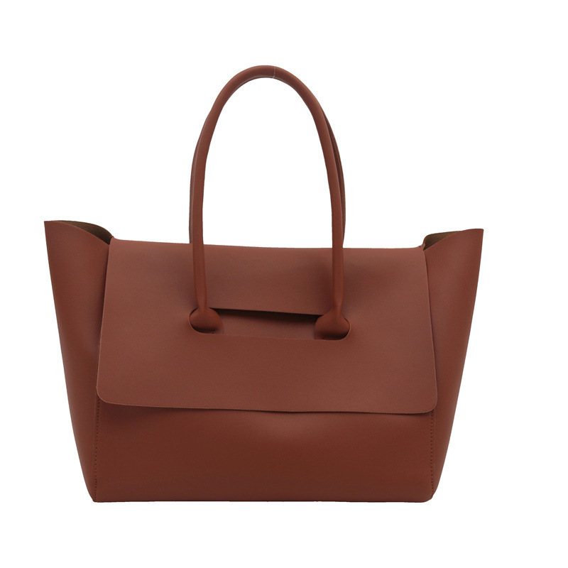 This year, cross-border large-capacity bags, women's Korean-style handbags, solid-color simple and retro tote bags for work and commuting are in fashion Item Picture
